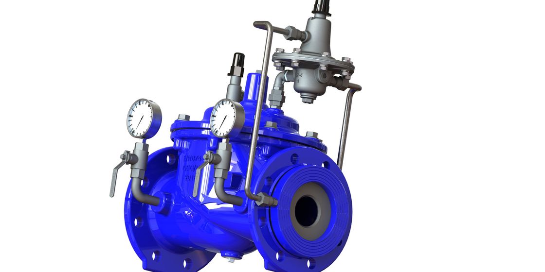 青いRAL 5010の流れ制限弁、正確な流動度の制御弁